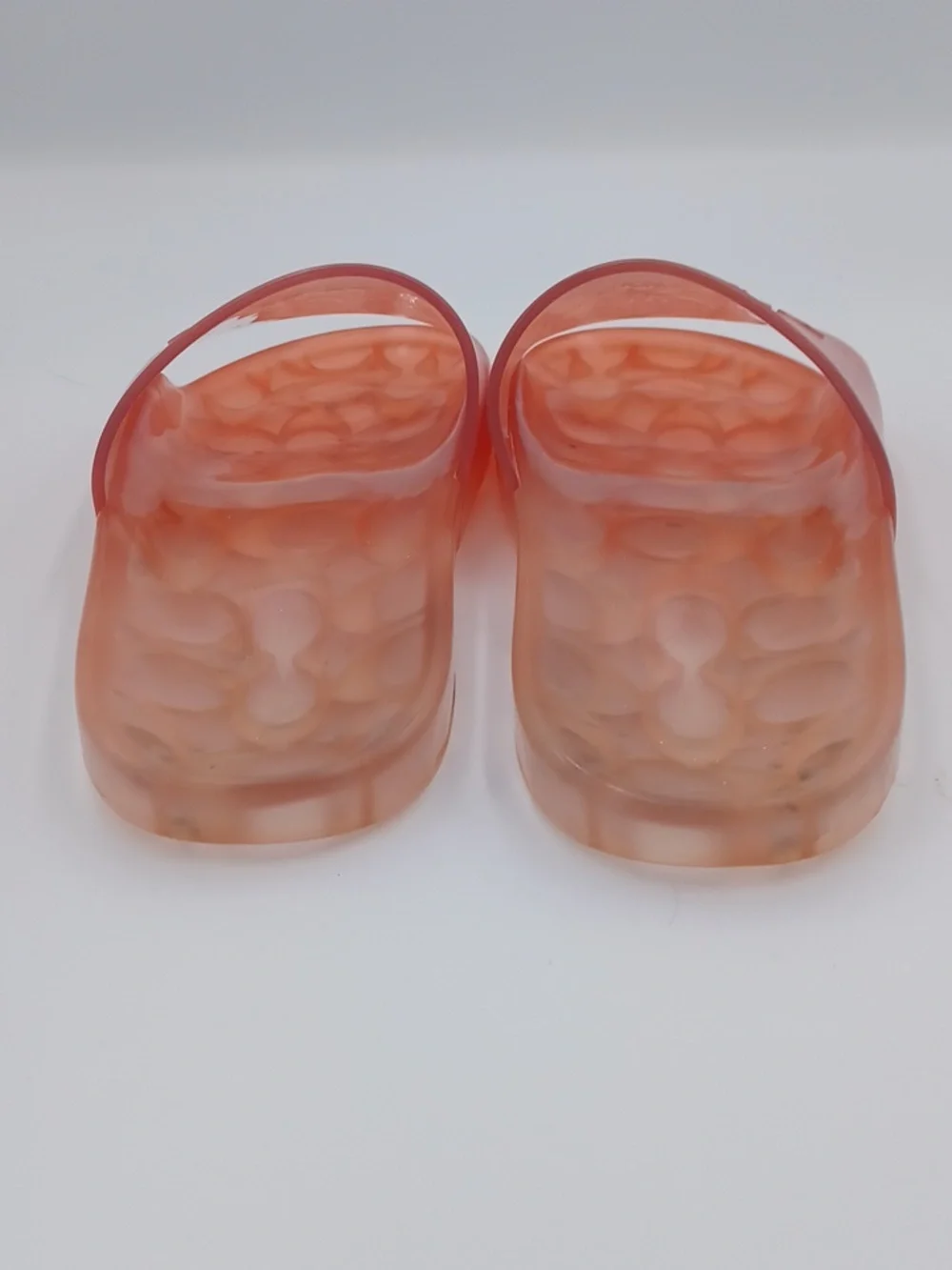 Coach Ulyssa Jelly Pool Slides Tangerine/Melon - Picture 5 of 7